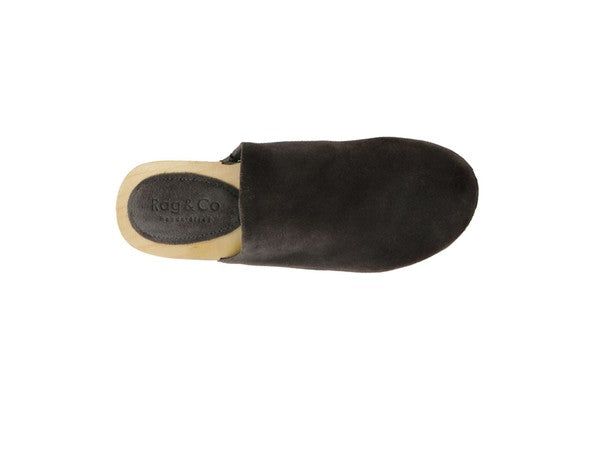 DARCIE TAUPE SUEDE CLOGS