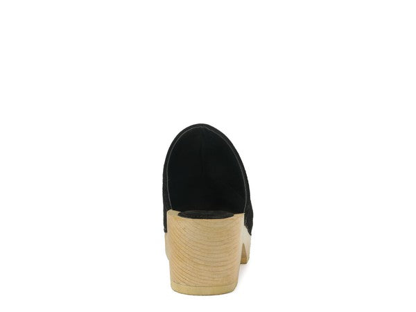 DARCIE TAUPE SUEDE CLOGS