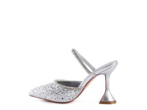 IRIS Glitter Spool Heel Sandal