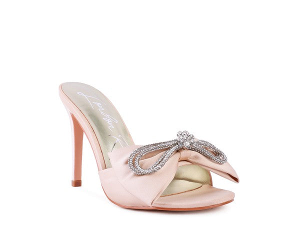 BRAG IN Crystal Bow Heeled Sandals