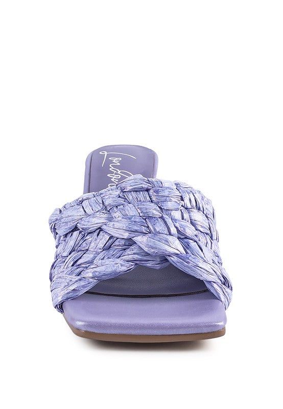 BRAIDED RAFFIA BLOCK SANDAL