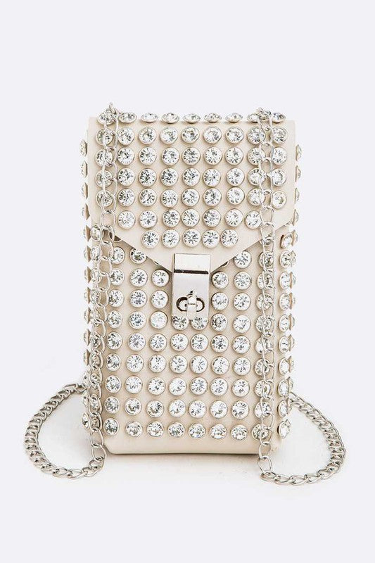 Crystal Studs Cellphone Convertible Bag