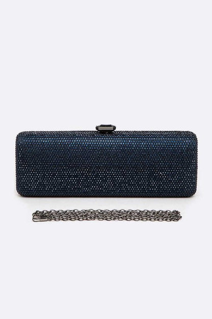 Slim Crystal Pave Box Clutch