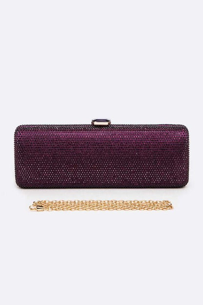 Slim Crystal Pave Box Clutch