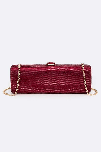 Slim Crystal Pave Box Clutch