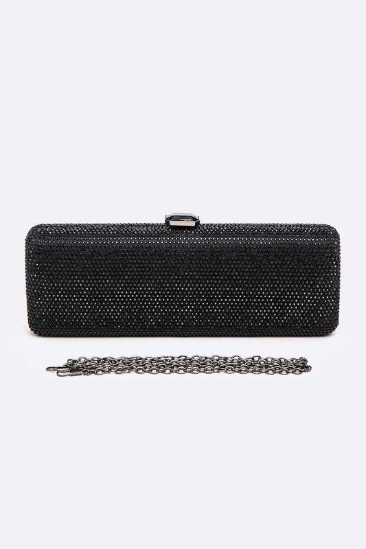 Slim Crystal Pave Box Clutch