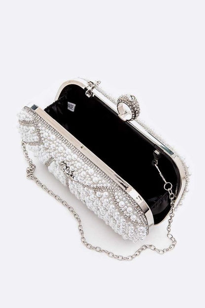 Pearl Studded Statement Bridal Box Clutch