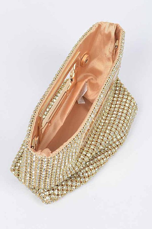 Rhinestone Top Handle Convertible Clutch Bag