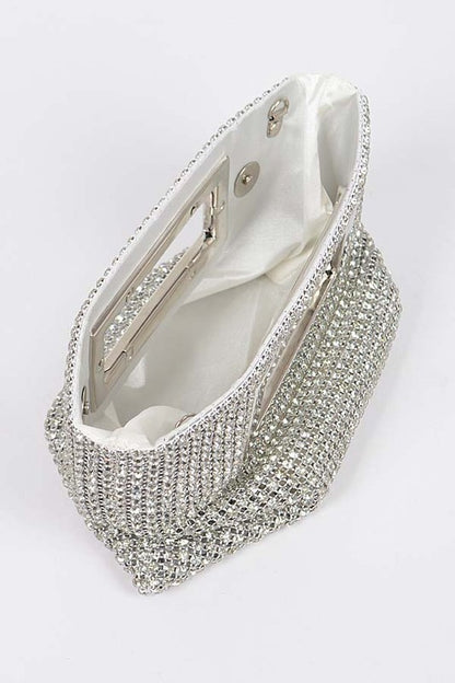 Rhinestone Top Handle Convertible Clutch Bag