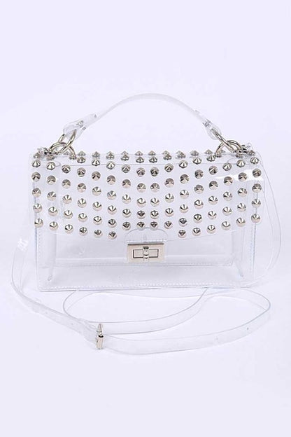 Studded Iconic Clear Swing Bag