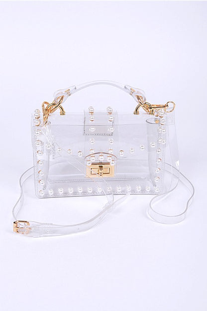 Pearl Studs Transparent Statdium Clear Bag