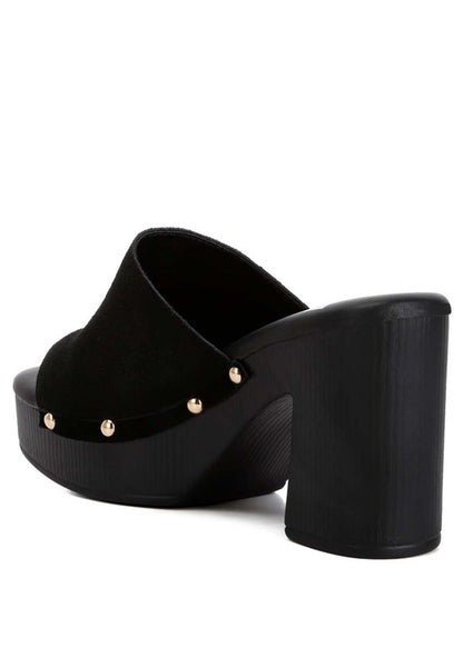 Cartera Suede Block Heel