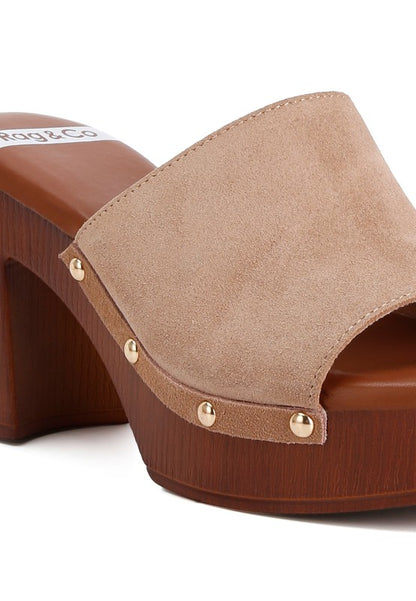 Cartera Suede Block Heel