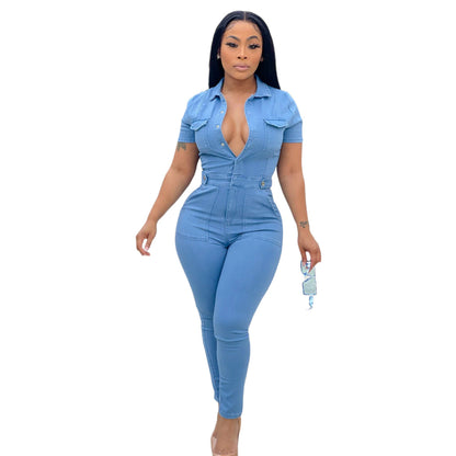 Harmony Denim Slim Fit Jumpsuit