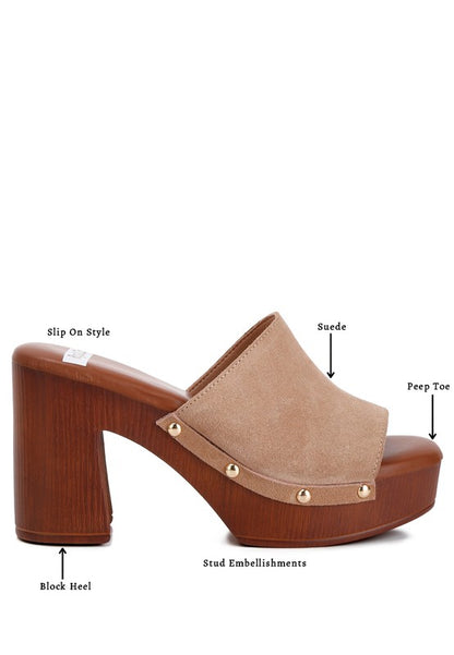 Cartera Suede Block Heel