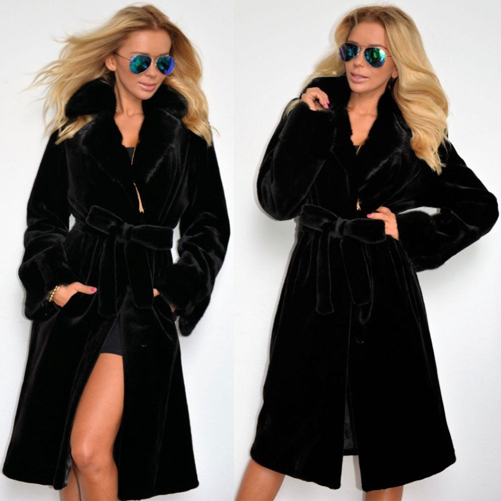 Women's Black Faux Fur Coat