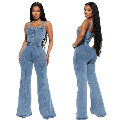 Women's Blue Bliss Curvy Jumpsuit 