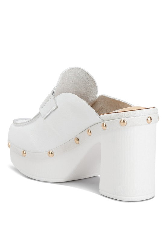 Lyrac Leather Platform Clogs