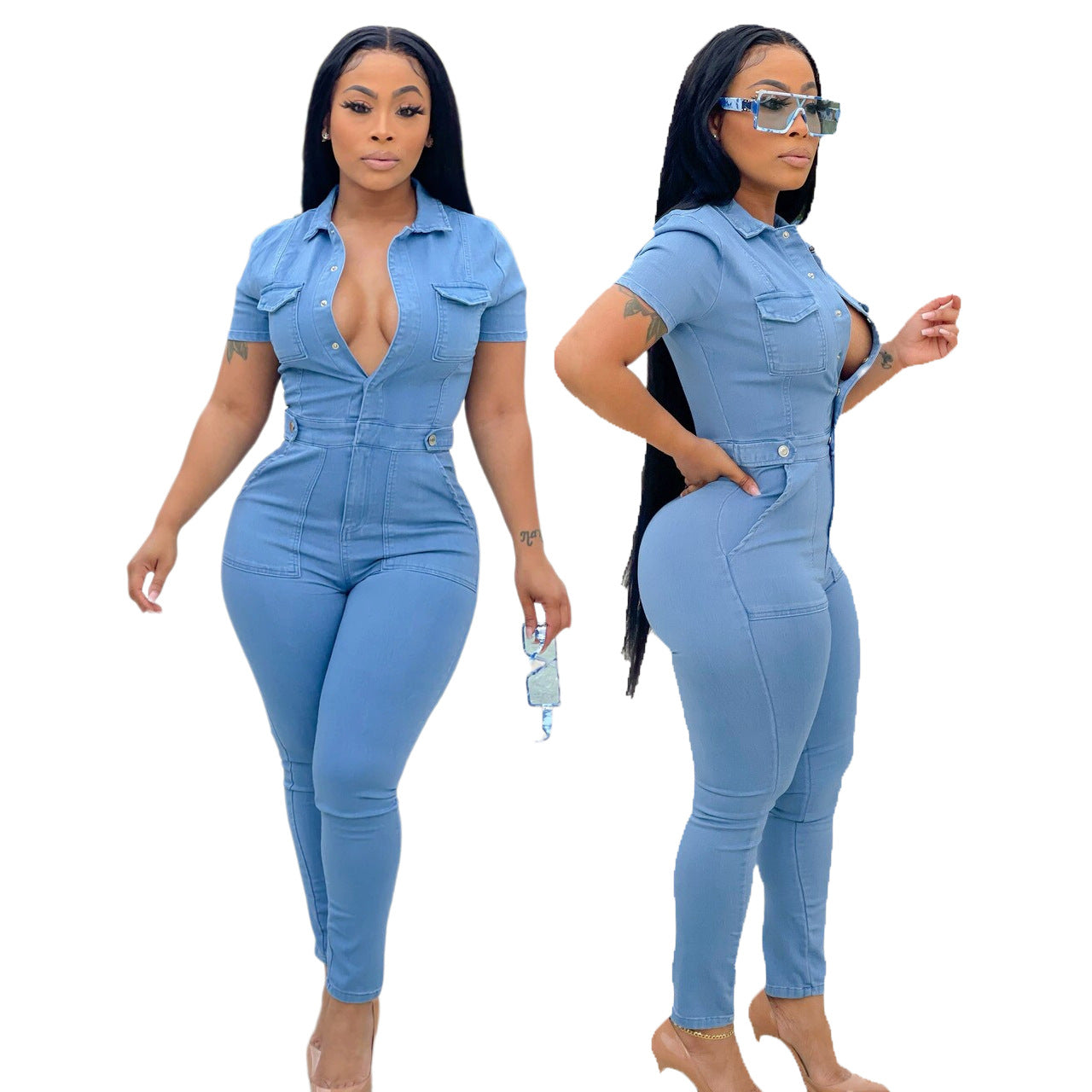 Harmony Denim Slim Fit Jumpsuit