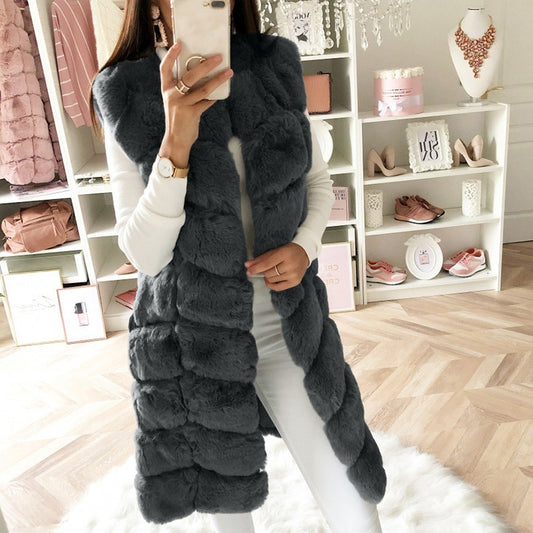 LuxuryLush Fur Vest Coat