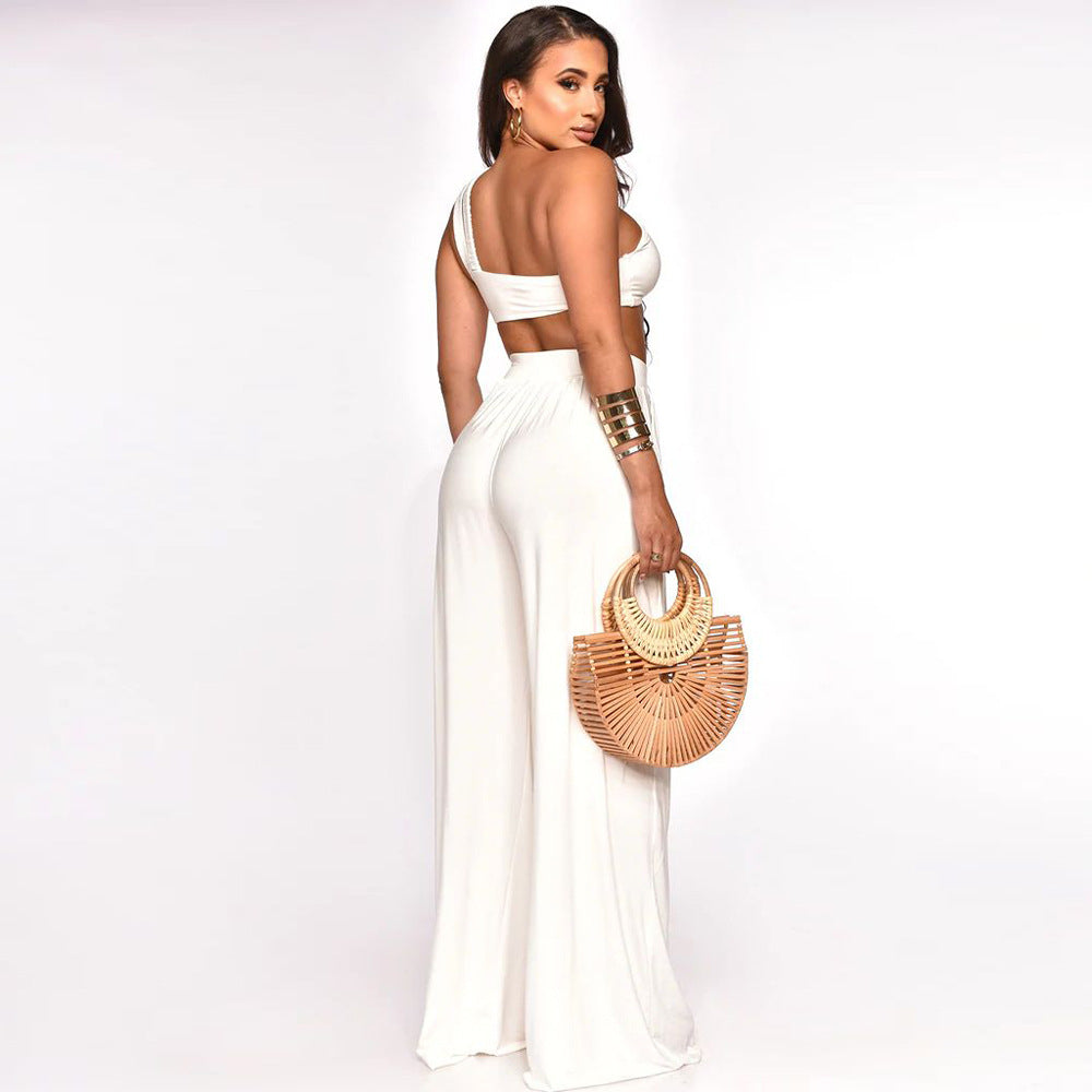 Sleeveless Wide Leg Pants Suit